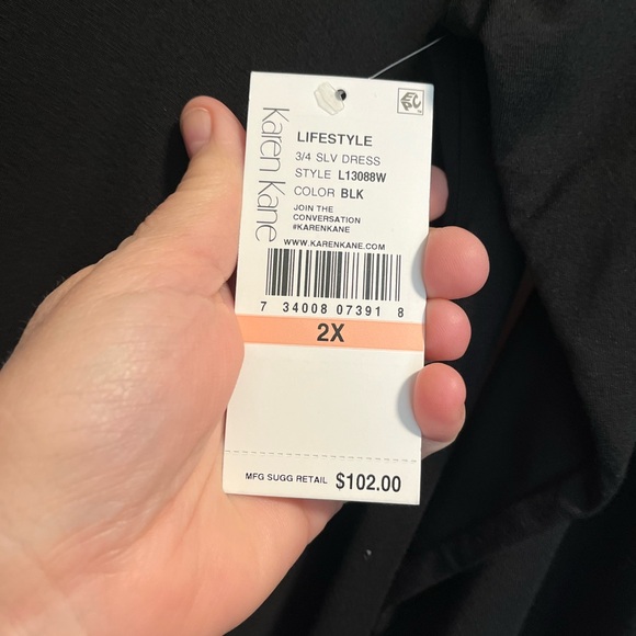 NWT Scoop Neck 3/4 Sleeve Fit and Flare Dress 2X - Picture 5 of 5